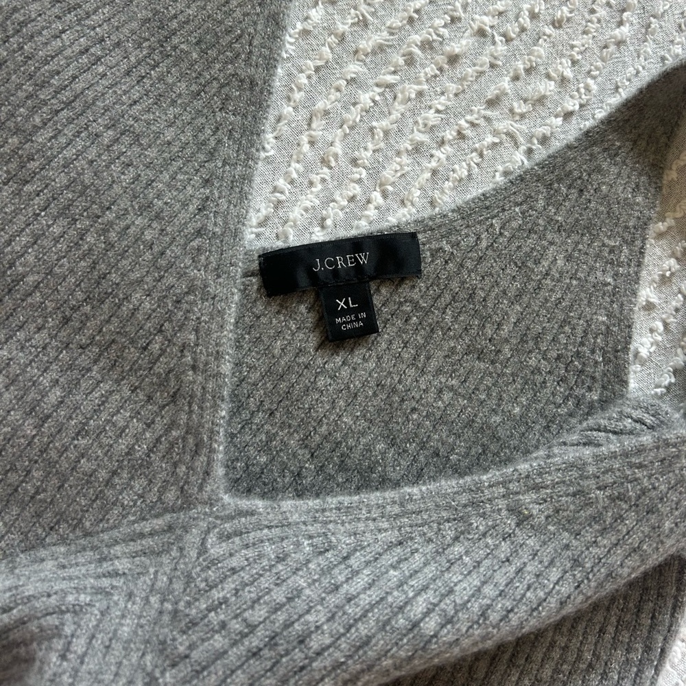J Crew Cashmere Sweater Top Tank Top Crop Grey Gray Size XL Knit - Picture 3 of 10